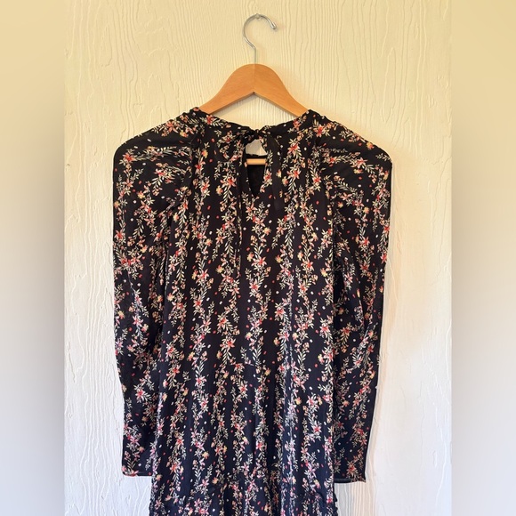 Zara Black Floral Pleated Ruffle Midi Maxi Dress Bloggers Fave Bohemian Crinkle - Picture 6 of 17